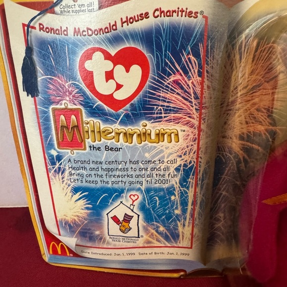 Vintage 1999 Beanie Babies Ronald McDonalds Purple Millennium Bear 1 & Up - Picture 2 of 5